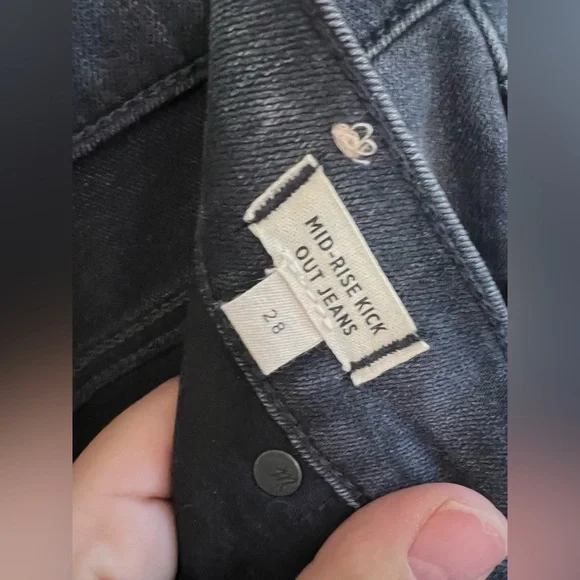 Madewell mid ride kick out jeans black wash size 28 - Picture 4 of 9